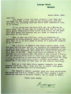 YMCA letter